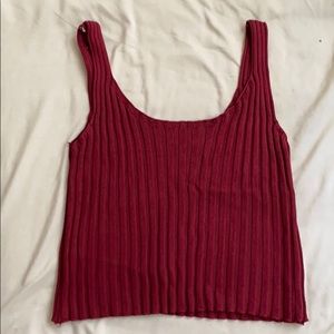 Ribbed Maroon Tank Top